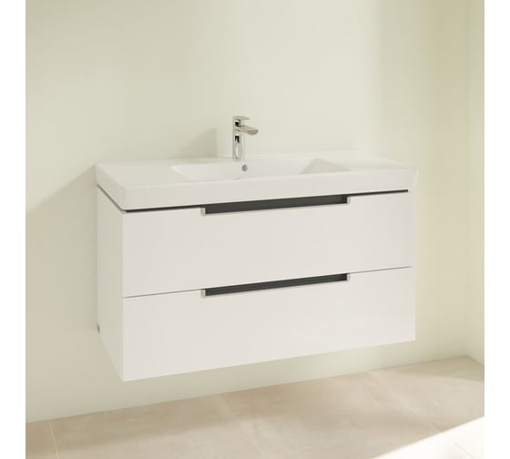 Тумба под раковину Villeroy & Boch Subway 2.0 шгв 987x449x420 цвет-белый глянцевый A69010DH