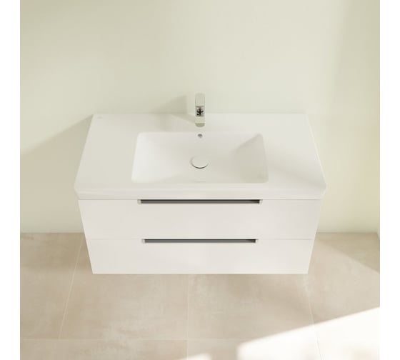 Тумба под раковину Villeroy & Boch Subway 2.0 шгв 987x449x420 цвет-белый глянцевый A69010DH