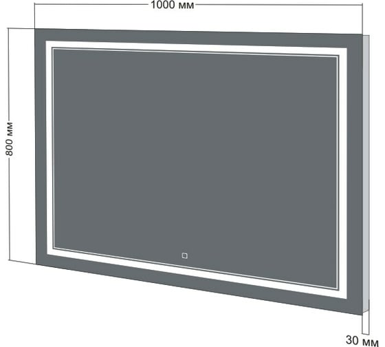 Зеркало Бриклаер Эстель 2 100, с подсветкой LED, сенсор на зеркале 4627125414305