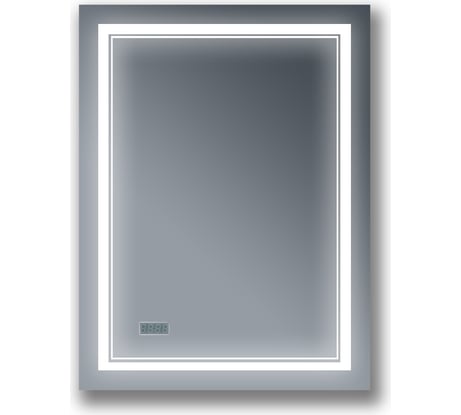 Зеркало Бриклаер Эстель 2 60, с подсветкой LED, на взмах руки, часы 4627125414282