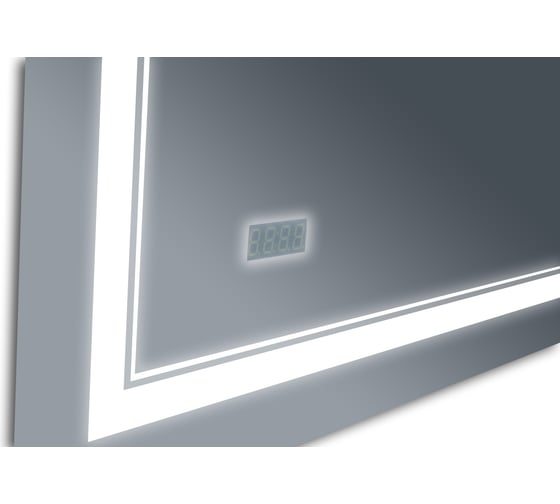 Зеркало Бриклаер Эстель 2 60, с подсветкой LED, на взмах руки, часы 4627125414282