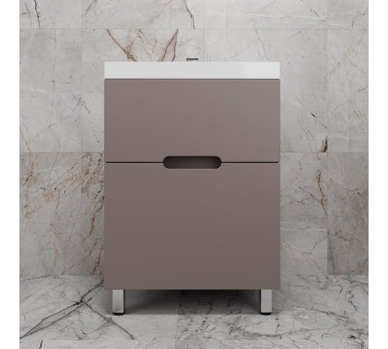 Тумба напольная Style Line Матис 60 под ASTI 60 2 ящика, ТАУП ТЁМНЫЙ, эмаль ЛС-00002433 1