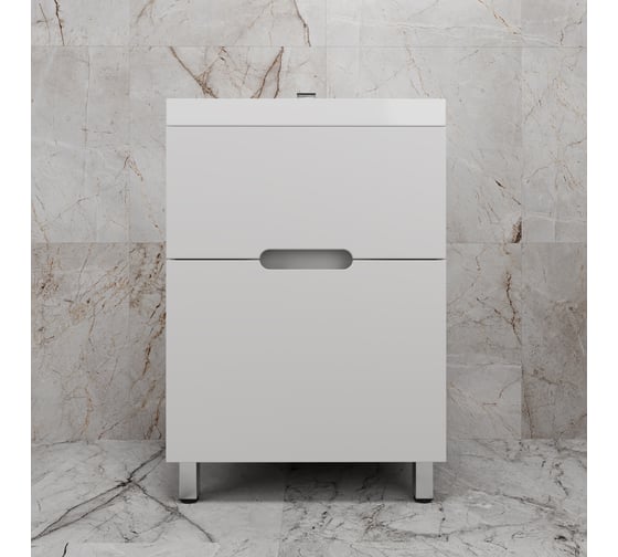 Тумба напольная Style Line Матис 60 под ASTI 60 2 ящика, Белый матовый, эмаль ЛС-00002441 1