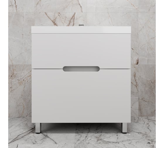 Тумба напольная Style Line Матис 80 под ASTI 80 2 ящика, Белый матовый, Эмаль ЛС-00002443 1