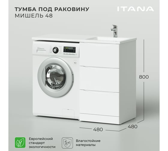 Тумба под раковину Итана Мишель 48 (110) 480х480х870 4627189080829