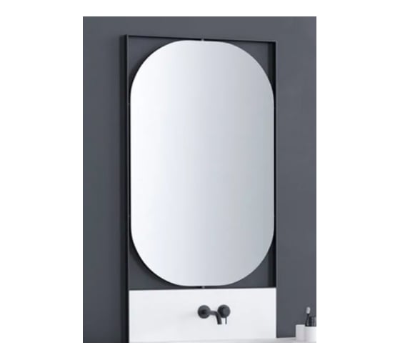 Зеркало с подсветкой CIELO ELLE OVALE 70x110, матовый черный ELSPO NM 1