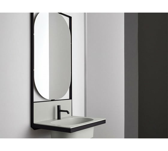 Зеркало с подсветкой CIELO ELLE OVALE 70x110, матовый черный ELSPO NM
