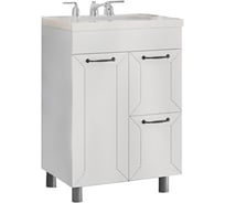 Тумба под умывальник SANTRADE НР 60 см АВОЛОН,1 дверь + 2 ящика (БЕЛАЯ), в разборе (умывальник COMO-60) 0772