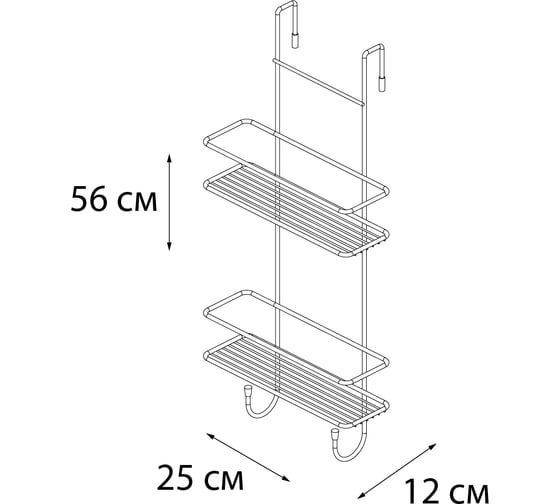 Полка для душевой кабины FIXSEN двухэтажная, белая FX-740W-2