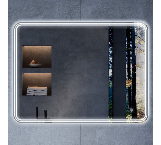 Зеркало VINCEA LED 1000x800 c сенсорным выключателем и диммером VLM-3MA100 1