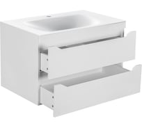 База под раковину VINCEA Fine 800 подвесная, 2 выкатных ящика soft close, G.White. VMC-2F800GW