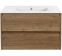 База под раковину VINCEA Gio 800 подвесная, 2 выкатных ящика soft-close, T.Oak. VMC-2G800TO