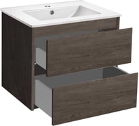 База под раковину VINCEA Gio 600 подвесная, 2 выкатных ящика soft-close, R.Oak. VMC-2G600RO