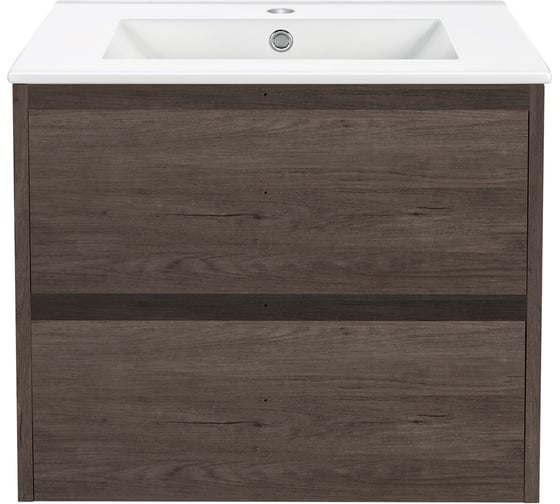 База под раковину VINCEA Gio 600 подвесная, 2 выкатных ящика soft-close, R.Oak. VMC-2G600RO