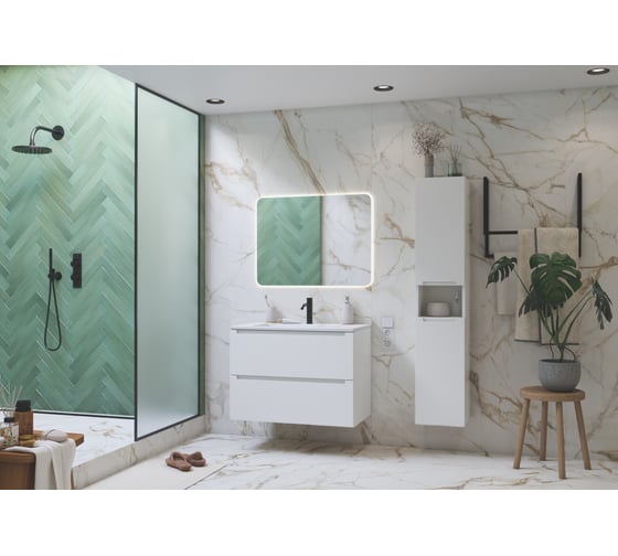 Подвесной пенал для ванной ЗОВ Дион, цвет Белый мат DPBM 1