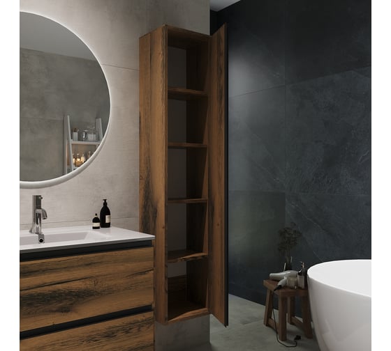 Подвесной пенал для ванной ЗОВ Парма, цвет Аттик PPAT 1