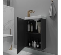 Подвесная тумба для ванной ЗОВ Монови Слим 40, к раковине 40697201, цвет - Антрацит, MS40G