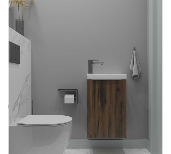 Подвесная тумба для ванной ЗОВ Монови Слим 40 к раковине 406972010 Аттик MS40AT 1