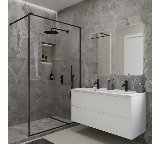 Тумба для ванной ЗОВ под раковину 40697009, Дион 120, цвет - Белый мат D120BM 1