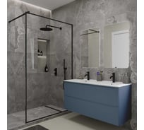 Подвесная тумба для ванной ЗОВ Дион 120, под раковину 40697009, цвет Серо синий, D120S