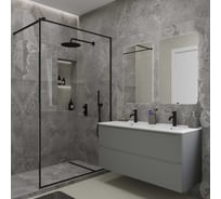 Подвесная тумба для ванной ЗОВ Дион 120, под раковину 40697009, цвет платновый, D120PG