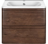 База под раковину VINCEA Vico 600 подвесная, 2 выкатных ящика soft close, R.Wood. VMC-2V600RW