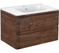 База под раковину VINCEA Vico 800 подвесная, 2 выкатных ящика soft close, R.Wood. VMC-2V800RW