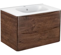 База под раковину VINCEA Paola 800 подвесная, 2 выкатных ящика soft close, R.Wood. VMC-2P800RW