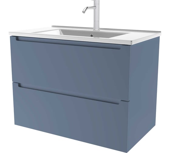 Подвесная тумба для ванной ЗОВ Дион 60 под раковину-столешницу, Серо-синий D60S 1