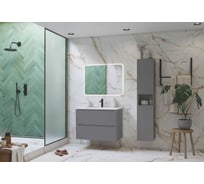 Подвесная тумба в ванну ЗОВ Дион 80, под раковину 40696781, цвет- платиновый D80PG