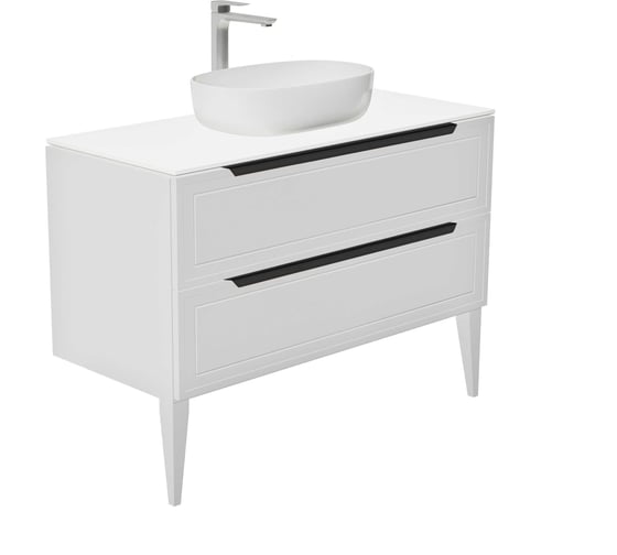 Подвесная тумба для ванной со столешницей ЗОВ Севилья 100 под раковину S100W-KPW 1