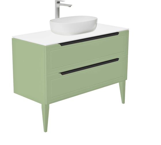 Тумба со столешницей ЗОВ Севилья 100, Фисташковый Столешница компакт-плита, Белая S100F-KPW 1