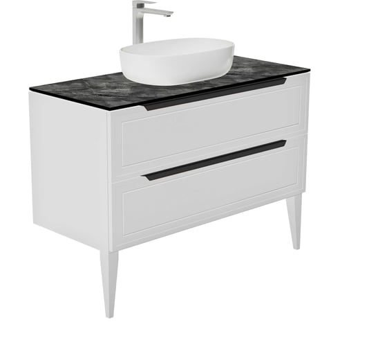 Подвесная тумба со столешницей для ванной ЗОВ Севилья 100 S100W-KPK 1