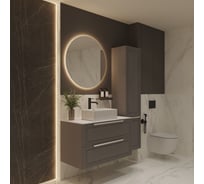 Подвесная тумба для ванной ЗОВ со столешницей Севилья 100, под раковину 40696853, цвет платиновый, S100PG-KPW