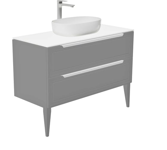 Подвесная тумба для ванной со столешницей ЗОВ Севилья 100 под раковину S100PG-KPW 1