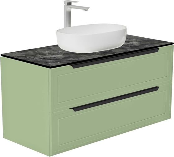 Подвесная тумба в ванную со столешницей ЗОВ Севилья 100 к раковине S100F-KPK 1