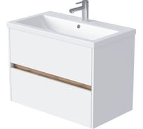 Тумба 1Marka Veil 80П (790x560x450) 2я белая аляска/дуб вотан Ц0000036586