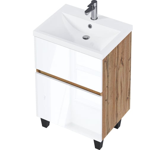 Тумба 1Marka Aris 70Н (700x910x450) 2я дуб вотан/белый глянец Ц0000035782 1