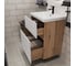 Тумба 1Marka Aris 70Н (700x910x450) 2я дуб вотан/белый глянец Ц0000035782 4