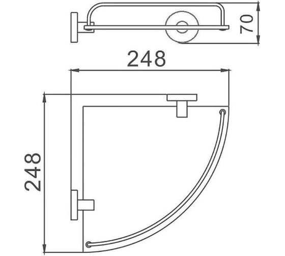 Полка стеклянная D-Lin черный D264111