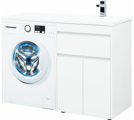 Тумба Aquanet Токио 58 напольная 1 ящик, 2 фасада, белый глянец 00237745