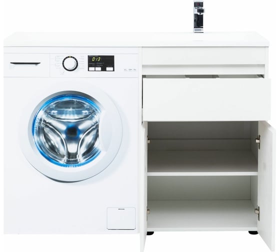 Тумба Aquanet Токио 58 напольная 1 ящик, 2 фасада, белый глянец 00237745