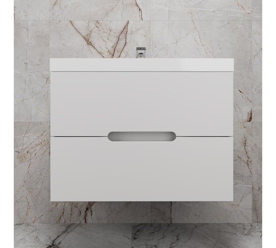 Тумба подвесная Style Line Матис 80 под ASTI 80 (2 ящика), Белый матовый, ЭМАЛЬ, ЛС-00002446 1