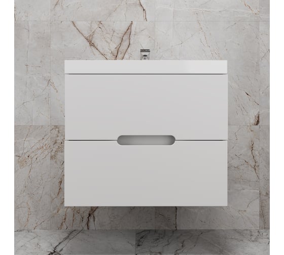 Тумба подвесная Style Line Матис 70 под ASTI 70 (2 ящика), Белый матовый, ЭМАЛЬ, ЛС-00002445 1