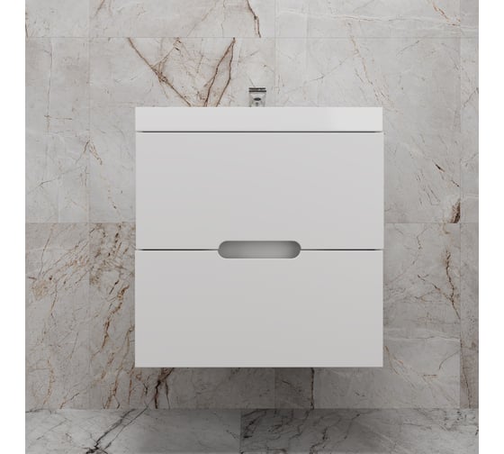 Тумба подвесная Style Line Матис 60 под ASTI 60 (2 ящика), белый матовый, ЭМАЛЬ, ЛС-00002444 1