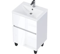 Тумба 1Marka Aris 60Н (600x910x450) 2я белая аляска/белый глянец Ц0000035775