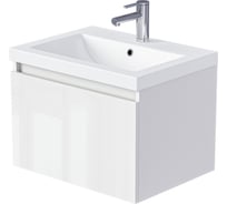 Тумба 1Marka Aris mini 70П (685х400х447) 1я белая аляска/белый глянец Ц0000042285