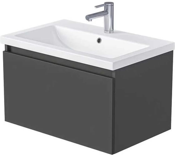 Тумба 1Marka Aris mini 60П (590х400х447) 1я антрацит/монолит дарк Ц0000042280 1