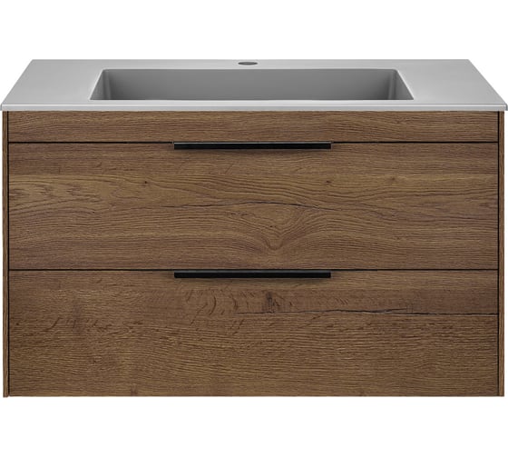 База под раковину VINCEA Chiara 2D 800 подвесная, 2 выкатных ящика soft-close, T.Oak. VMC-2C2800TO 1