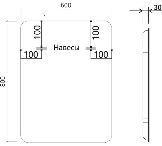 Зеркало VINCEA LED 600x800 c сенсорным выключателем и диммером, антизапотевание VLM-3VC600-2